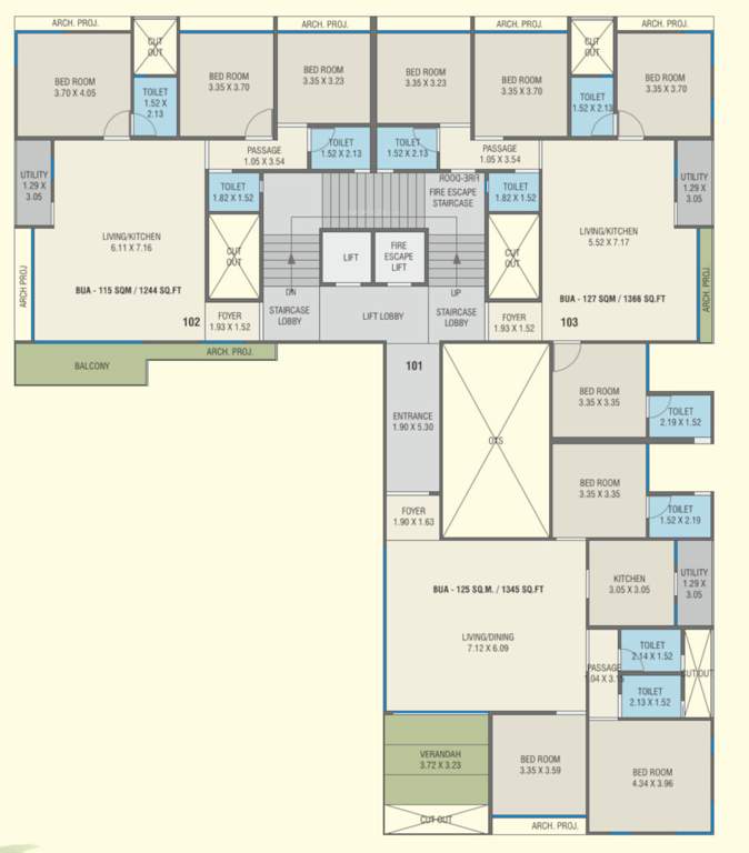  the vista residential Block B Cluster Plan for 1st Floor