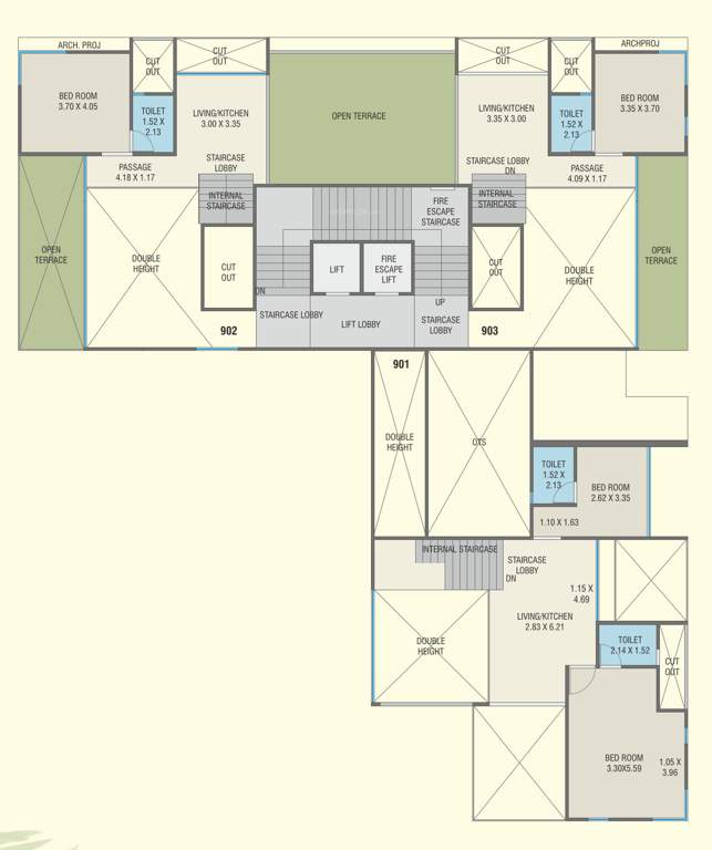  the vista residential Block B Cluster Plan for 9th Floor