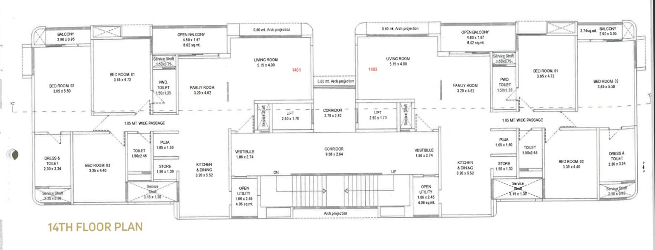 nilamber bellissimo 4 Tower C Cluster Plan for 14th Floor