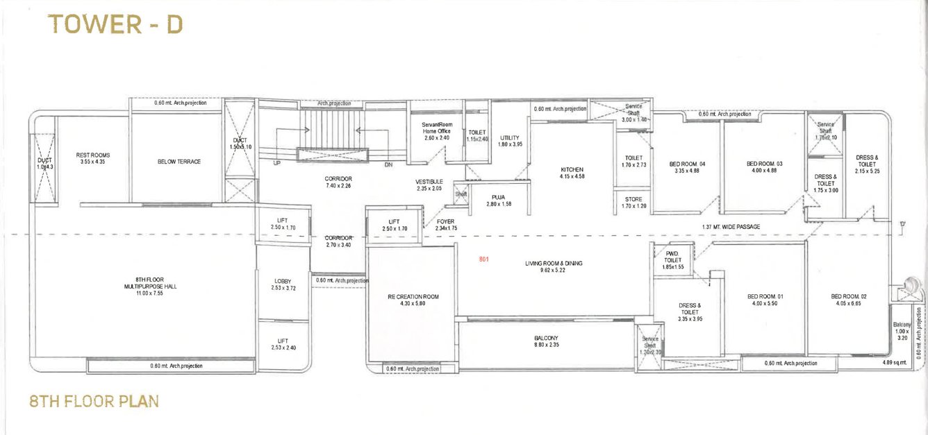 nilamber bellissimo 4 Tower D Cluster Plan for 8th Floor