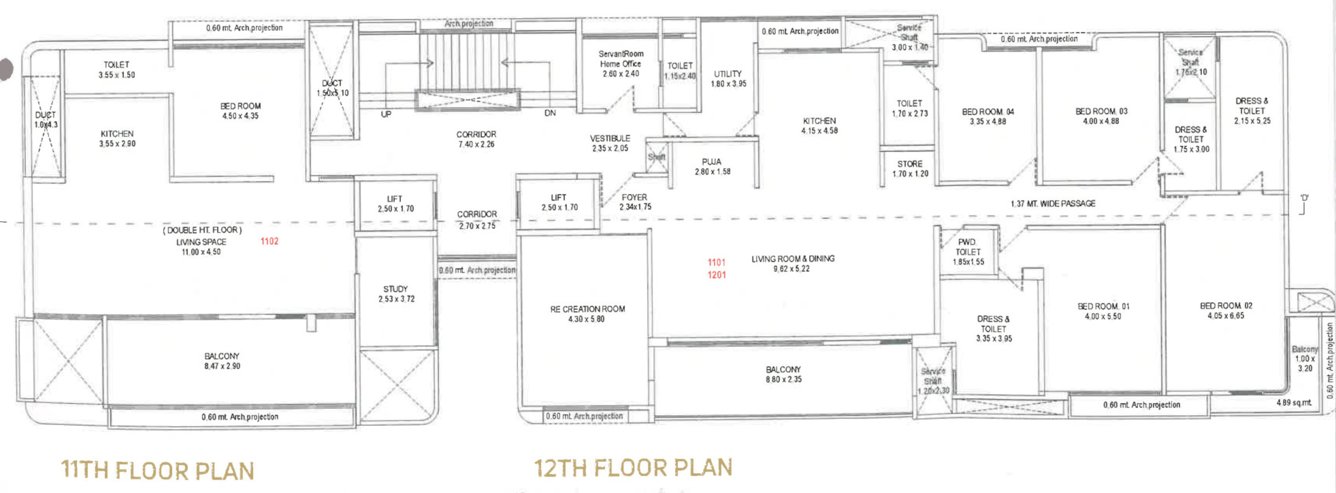 nilamber bellissimo 4 Tower D Cluster Plan from 11th to 12th Floor