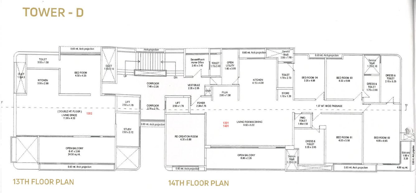 nilamber bellissimo 4 Tower D Cluster Plan from 13th to 14th Floor