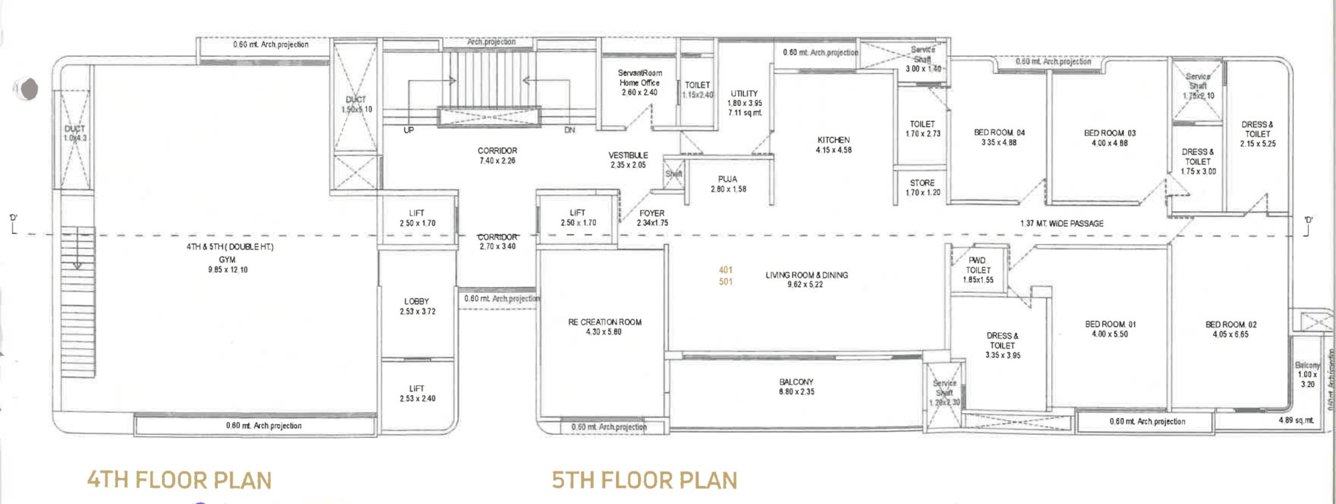 nilamber bellissimo 4 Tower D Cluster Plan from 4th to 5th Floor