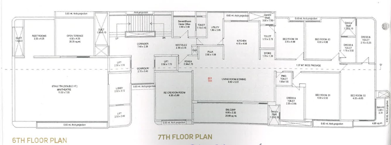 nilamber bellissimo 4 Tower D Cluster Plan from 6th to 7th Floor