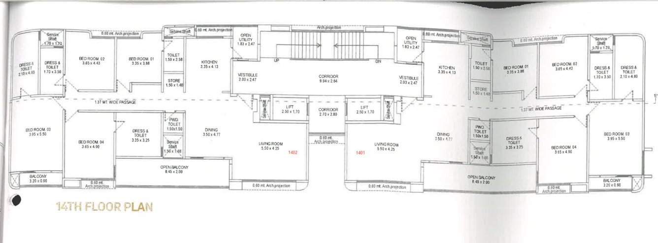 nilamber bellissimo 4 Tower E Cluster Plan for 14th Floor