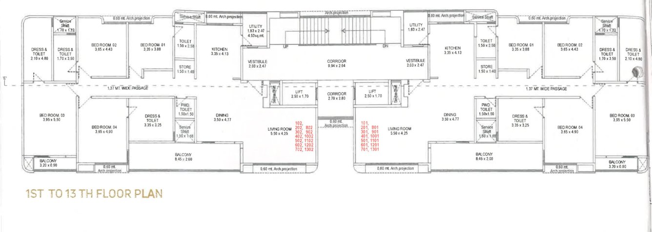 nilamber bellissimo 4 Tower E Cluster Plan from 11th to 13th Floor