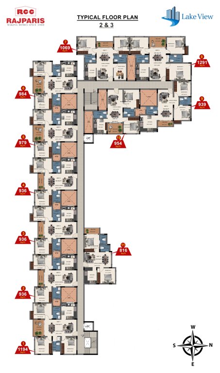  lake view Lake View Cluster Plan from 1st to 5th Floor