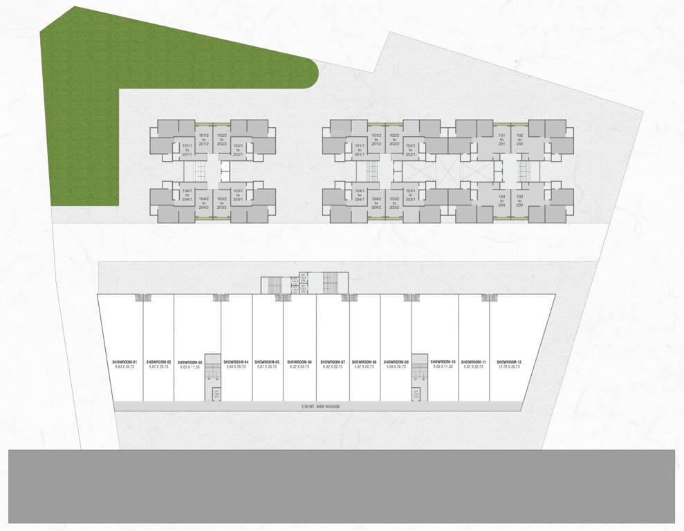 shree siddheshwar hridayam Block A,B,C AND D Cluster Plan For 1st Floor