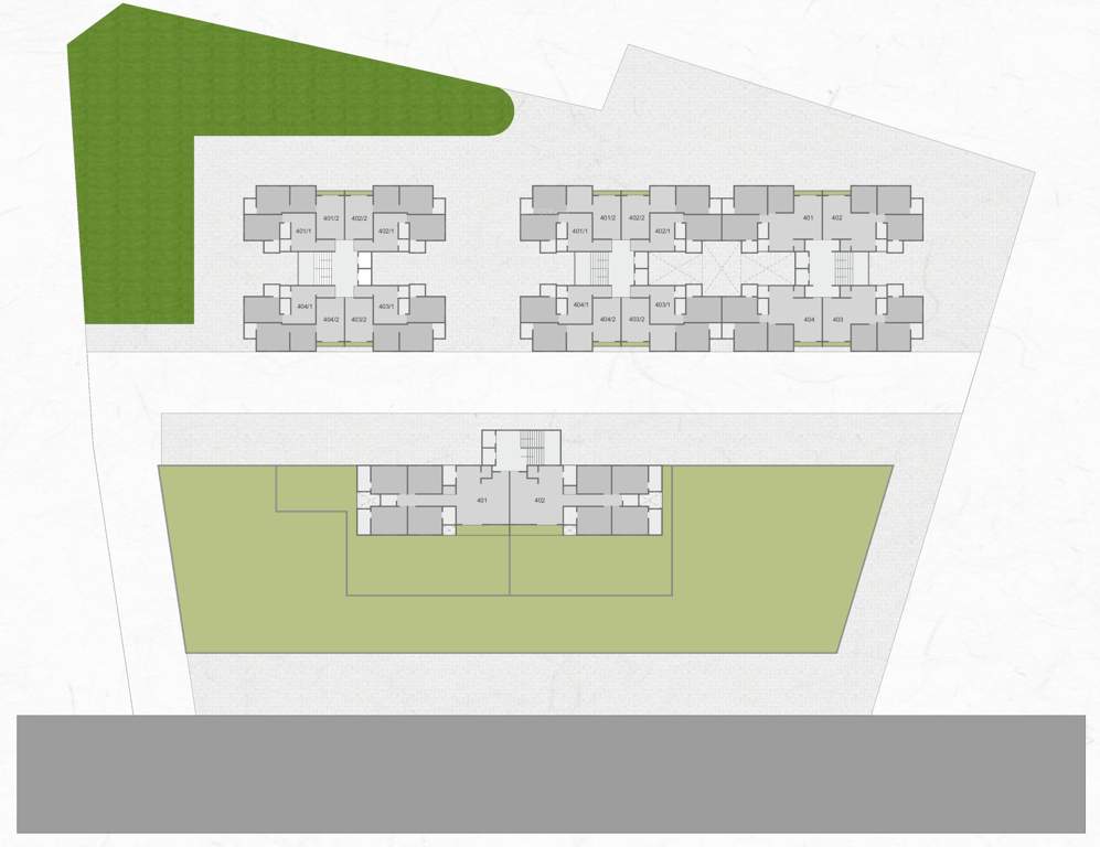 shree siddheshwar hridayam Block A,B,C AND D Cluster Plan For 4th Floor