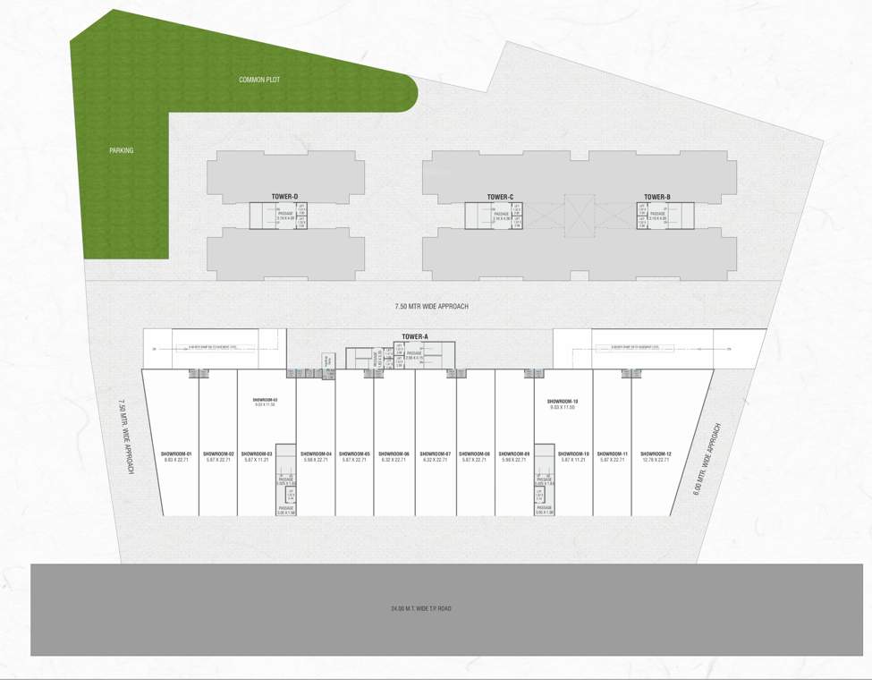shree siddheshwar hridayam Block A,B,C AND D Cluster Plan For Ground Floor