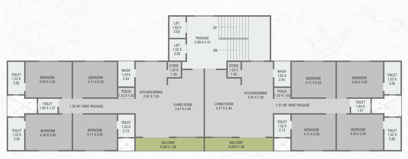 shree siddheshwar hridayam Block A Cluster Plan For Typical Floor Plan