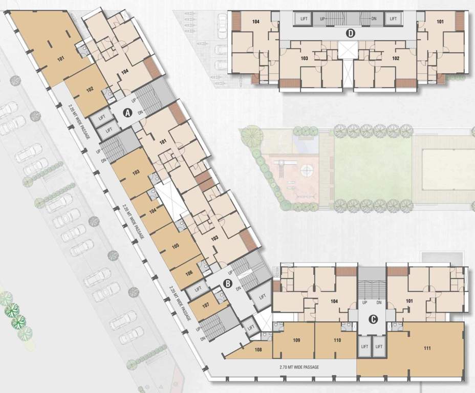  ganga 362 Block A,B,C,D Cluster Plan For 1st Floor