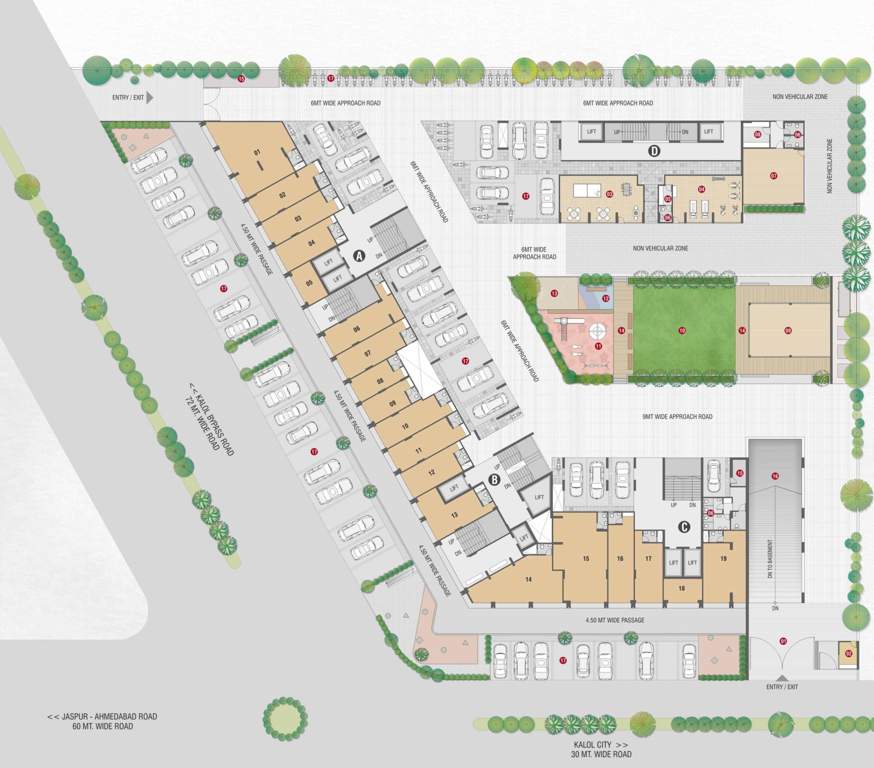  ganga 362 Block A,B,C,D Cluster Plan For Ground Floor