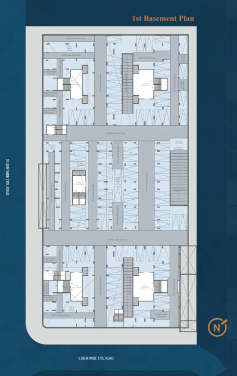 satyam Block A, B, C, D & E Cluster Plan For First Basement