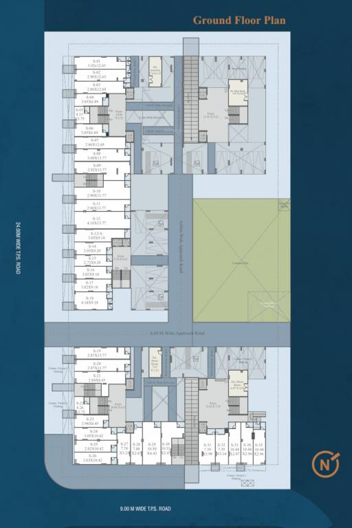 satyam Block A, B, C, D & E Cluster Plan For Ground Floor
