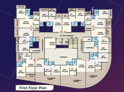  bhaveshwar-feather Bhaveshwar Feather Cluster Plan for 1st Floor