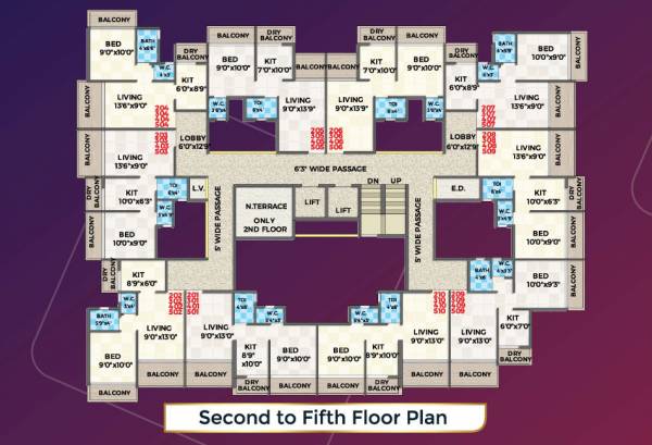  bhaveshwar-feather Bhaveshwar Feather Cluster Plan for 2nd Floor