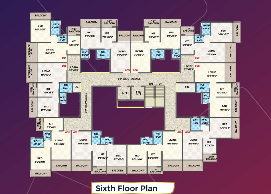  bhaveshwar feather Bhaveshwar Feather Cluster Plan for 6th Floor