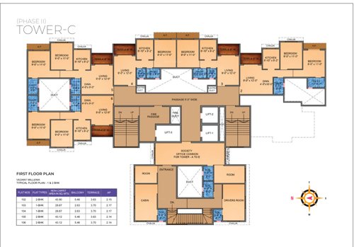  vedant-millenia-happiness-phase-ii-wing-c Wing C Cluster Plan