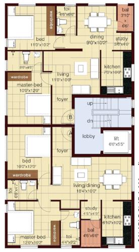  varalakshmi Varalakshmi Cluster Plan from 1st to 3rd Floor