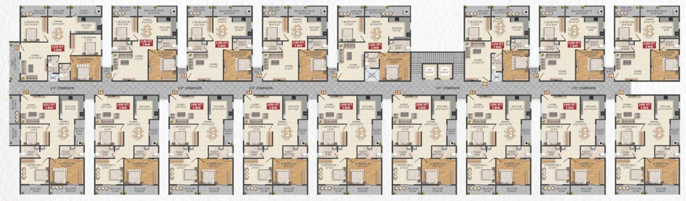  legacy Block B Cluster Plan For Typical Floor