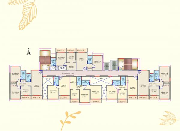 heights Rutu Heights Cluster Plan for Typical Floor