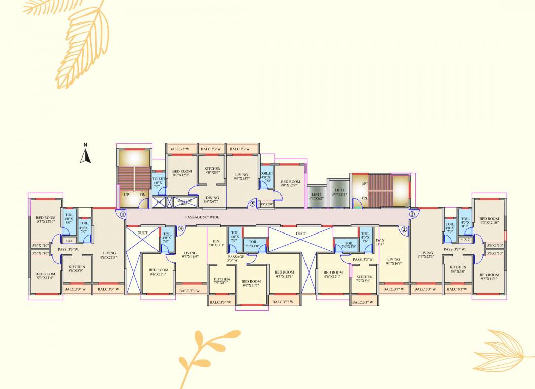  heights Rutu Heights Cluster Plan for Typical Floor