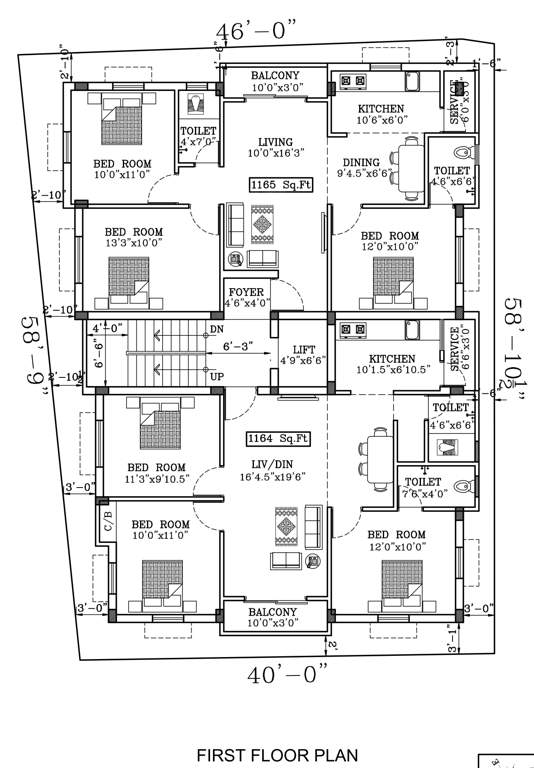  sai ayush flats Sai Ayush Flats Cluster Plan for 1st Floor