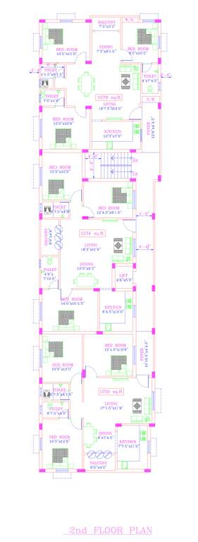  sai ayush flats Sai Ayush Flats Cluster Plan for 2nd Floor