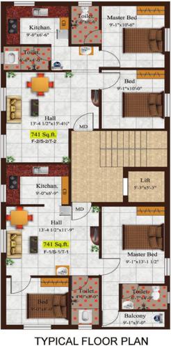  seven-hills-apartment Seven Hills Apartment Typical Cluster Plan