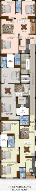  blissful appartments Blissful Appartments Cluster Plan For 1st And 2nd Floor