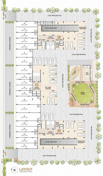  orchid Block A, B & C Cluster Plan For Ground Floor