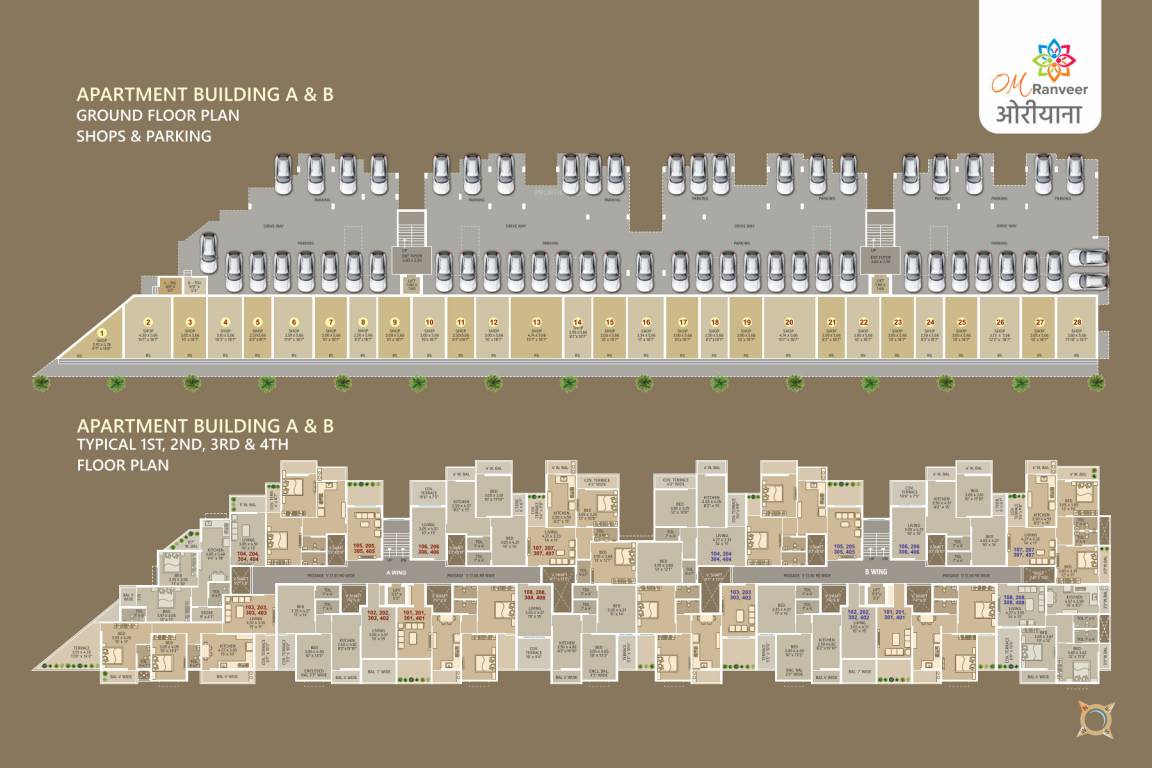  ranveer oriana Apartment Building AB Cluster Plan