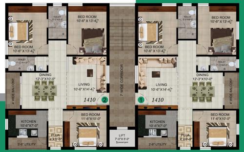 maxima-projects-krishna-enclave KMR Maxima Projects Krishna Enclave Cluster Plan For Typical Floor
