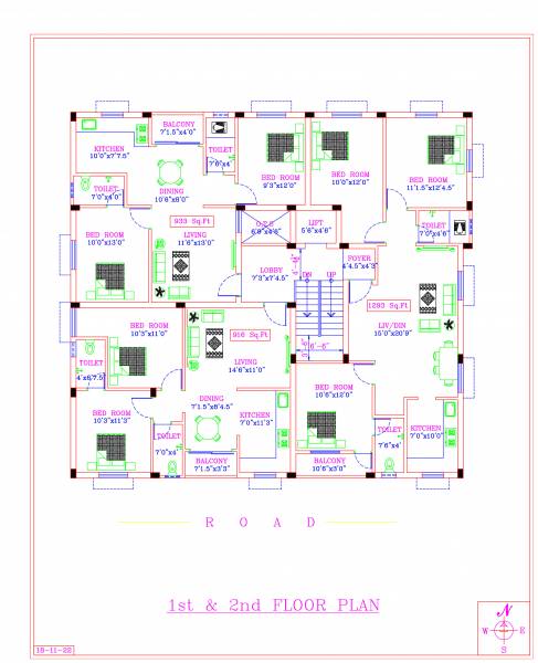  mithun-homes- Block B Cluster Plan from 1st to 2nd Floor