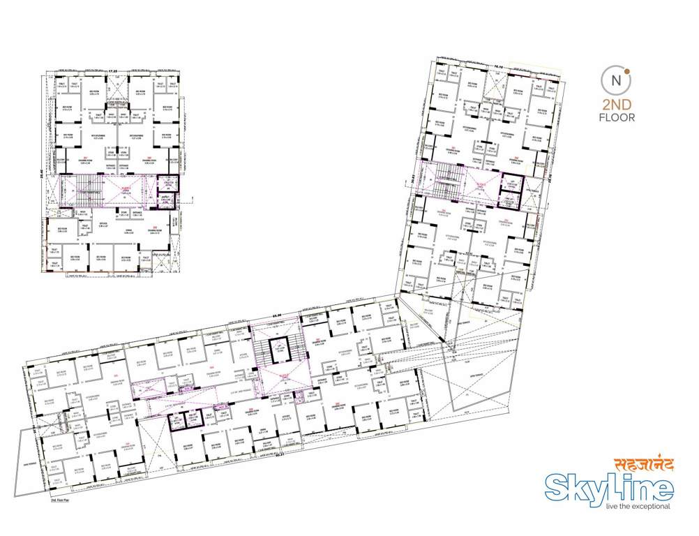  sahjanand skyline Block A & B & C Cluster Plan for 2nd Floor