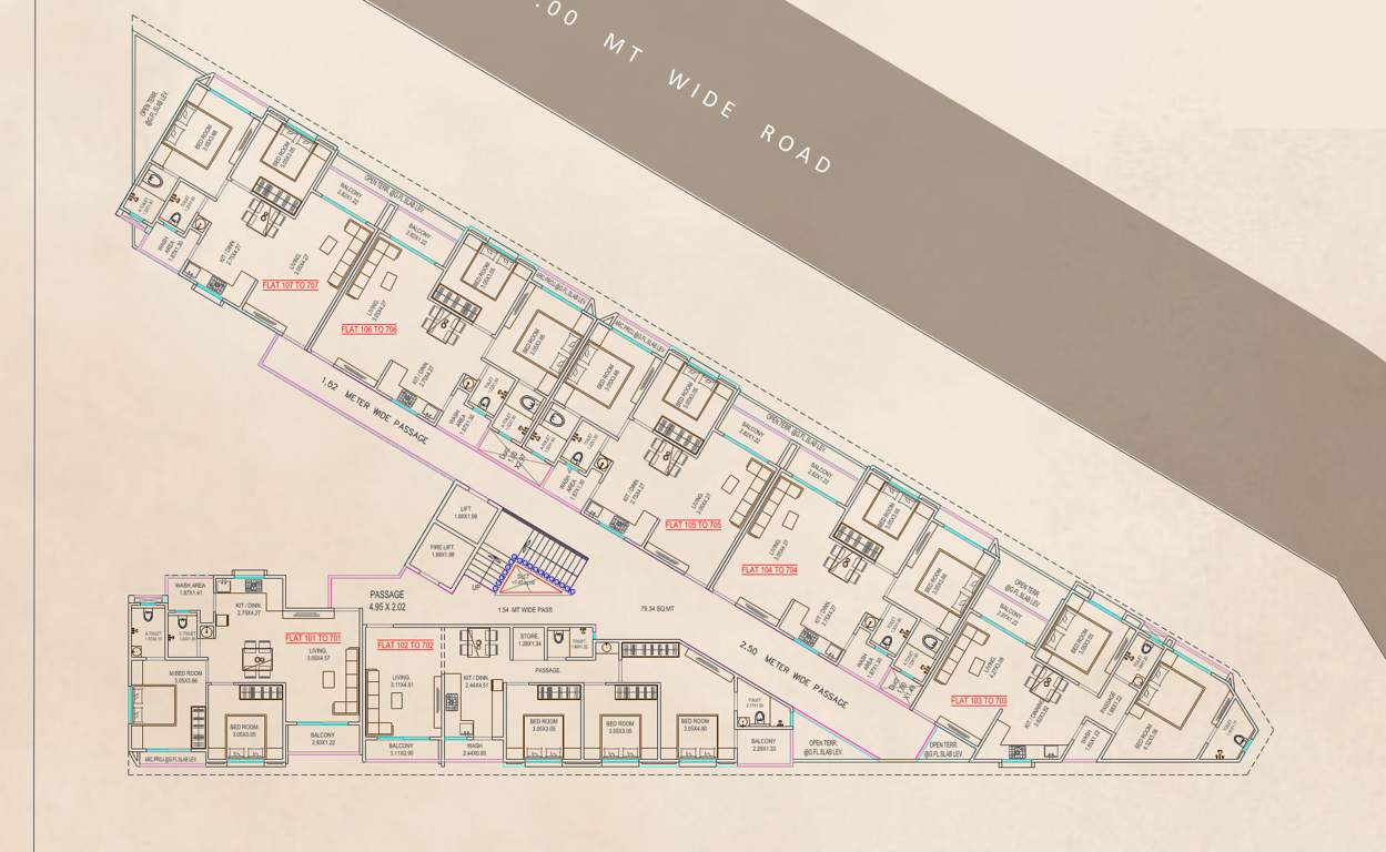 sunder one resi cum plaza Sunder One Resi Cum Plaza Cluster Plan from 1st to 7th Floor