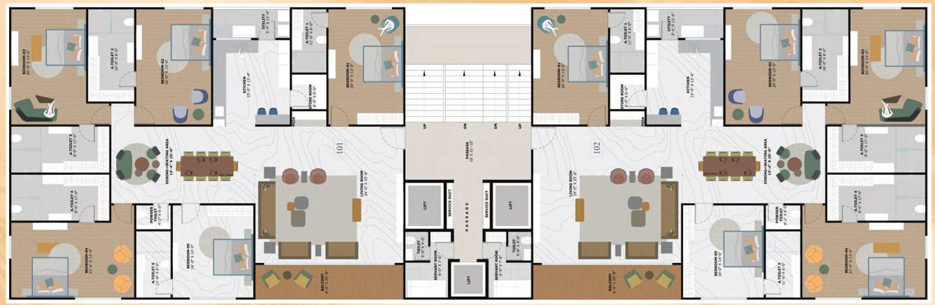  trionzza Block C Cluster Plan For Typical Floor