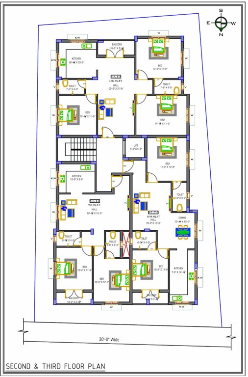  homes Esha Homes Cluster Plan from 2nd to 3rd Floor
