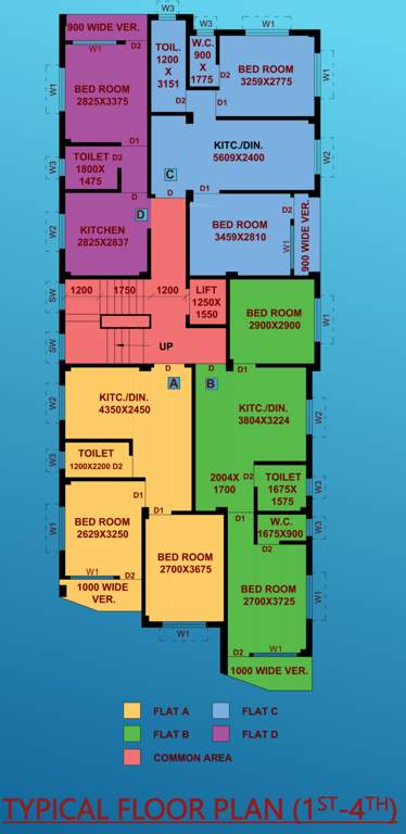  mitra apartment Mitra Apartment Typical Cluster Plan