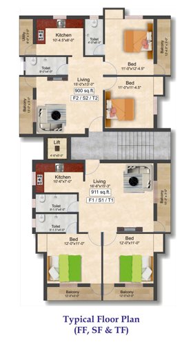  elite-homes Elite Homes Cluster Plan from 1st to 3rd Floor