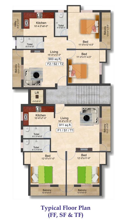  elite homes Elite Homes Cluster Plan from 1st to 3rd Floor