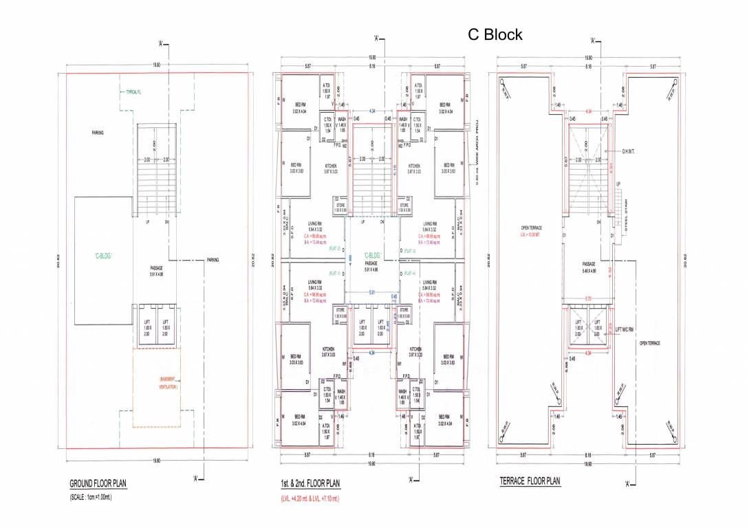 the address Block C Cluster Plan for Typical Floor