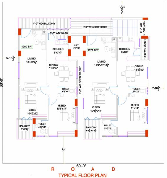  constructions Constructions Cluster Plan from 1st to 5th Floor
