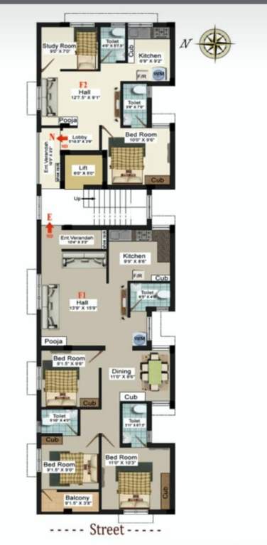  sundara flats Sundara Flats Cluster Plan for 1st Floor
