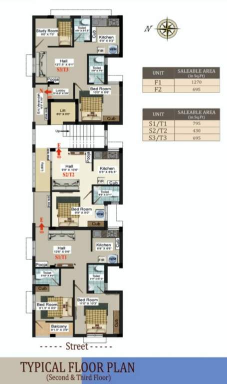  sundara flats Sundara Flats Cluster Plan from 2nd to 3rd Floor