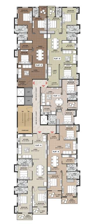  118 bangur 118 Bangur Cluster Plan from 1st to 6th Floor