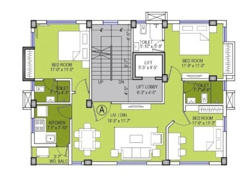  new-alipore New Alipore Cluster Plan from 1st to 4th Floor