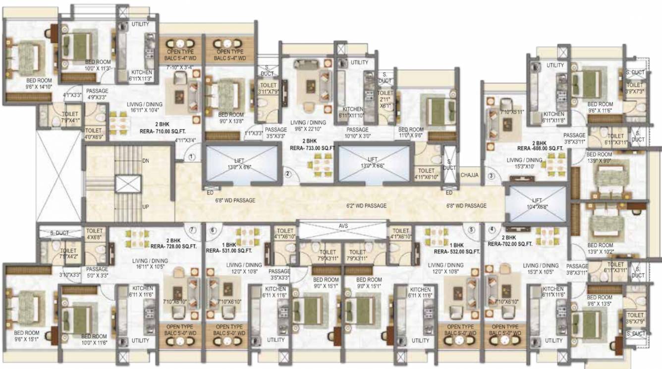  vrindavan Cluster Plan For 17th Floor