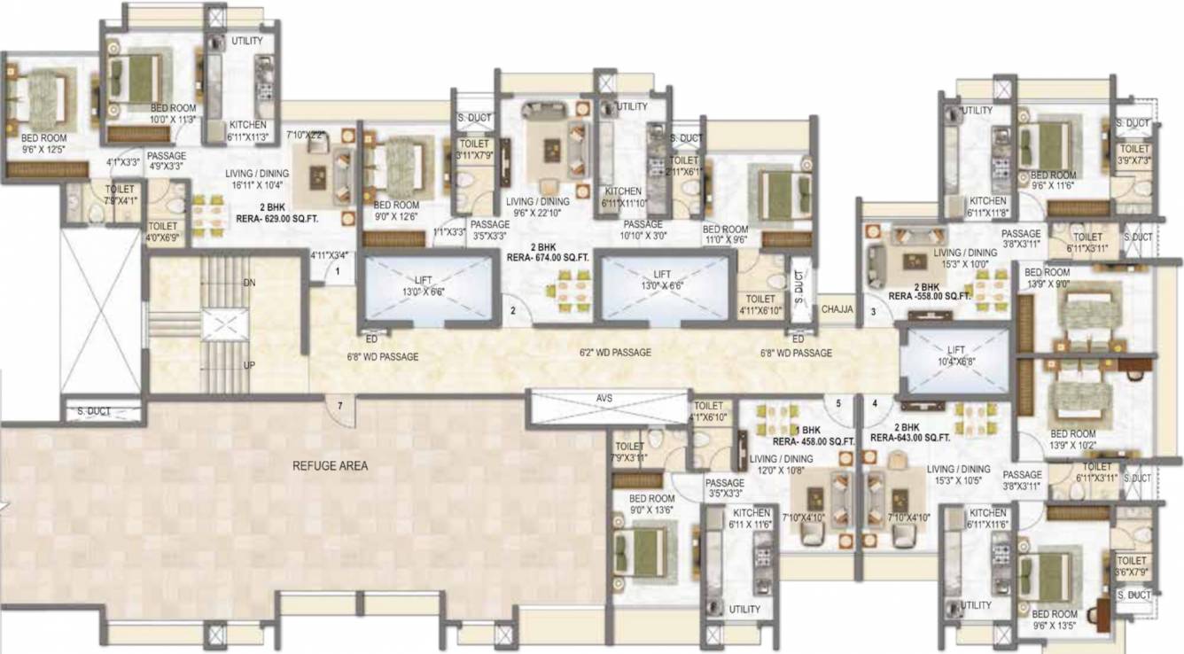  vrindavan Cluster Plan For 7th Floor